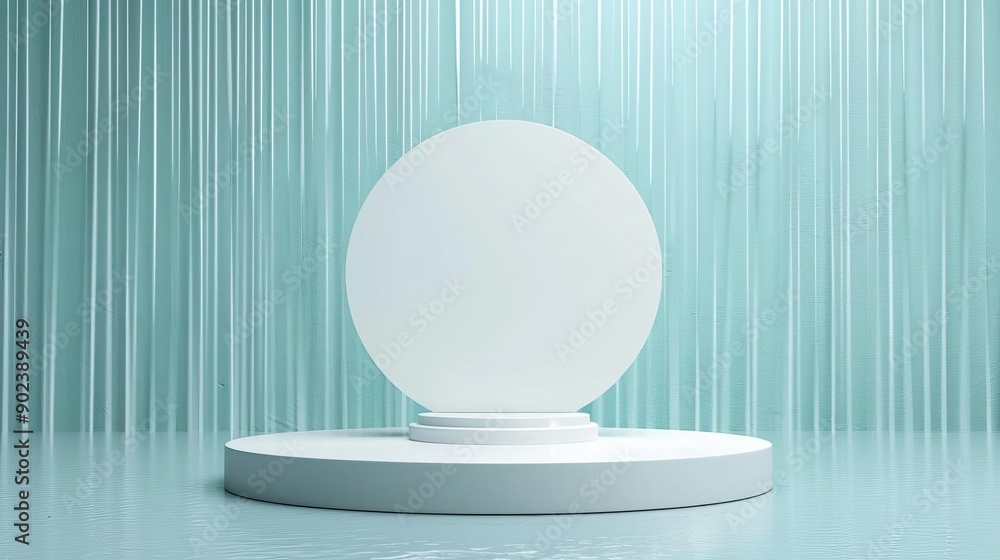 Floating 3D podium with a digital rain backdrop, futuristic ambiance, cuttingedge Floating 3D podium with a digital rain backdrop, futuristic ambiance, cuttingedge