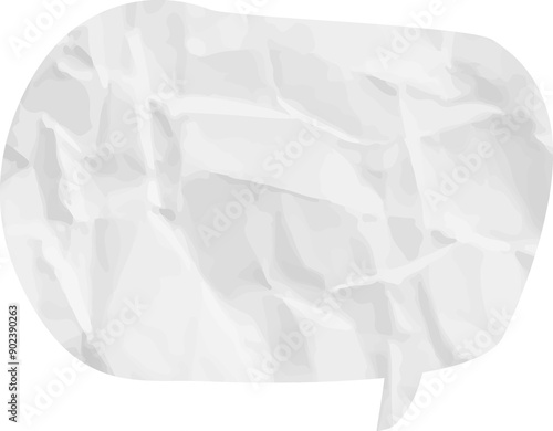 old grunge paper speech bubble, wrinkled element