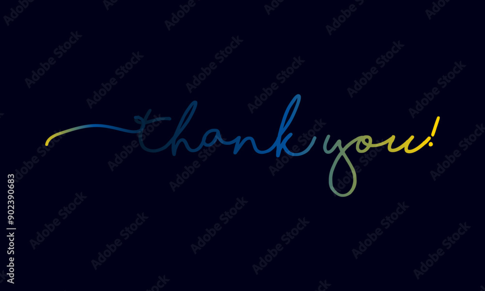 3d text gradient, Thank you poster with spectrum brush strokes on white background. Colorful gradient brush design. Vector paper illustration 3d text gradient, Thank you poster with spectrum brush strokes on white background. Colorful gradient brush design. Vector paper illustration