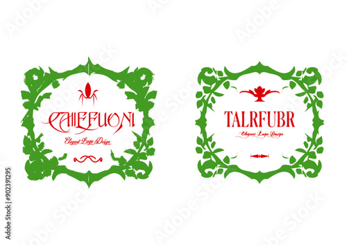 Elegant Vintage Vineyard Logos with Grapevine Motifs For Decorative, Eco, and Natural Organizations