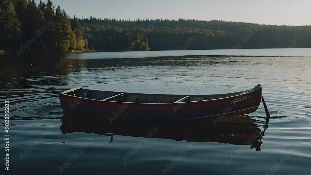 The lake’s peaceful surface highlighted by the soft hues of a fall morning The lake’s peaceful surface highlighted by the soft hues of a fall morning