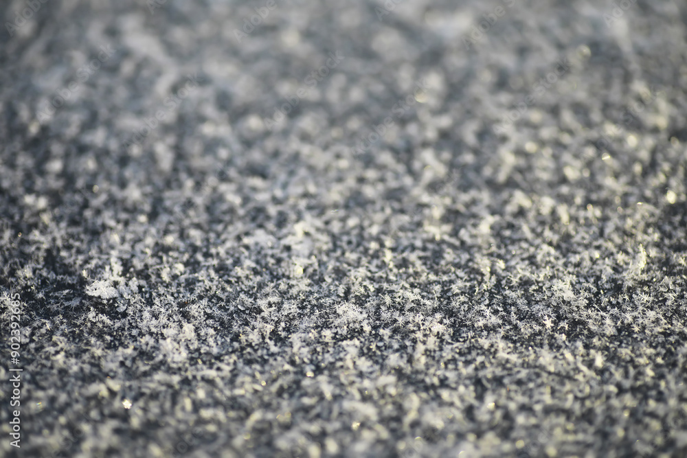 Close-Up of Frost Crystals on a Surface Showcasing Winter's Intricate Beauty and Natural Ice Patterns Close-Up of Frost Crystals on a Surface Showcasing Winter's Intricate Beauty and Natural Ice Patterns