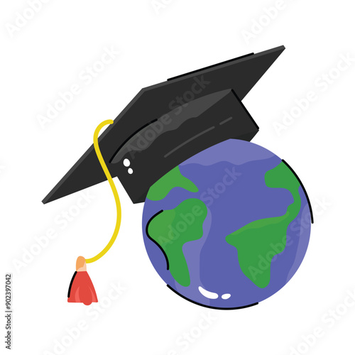 Take a look on this drawing design sticker of global education