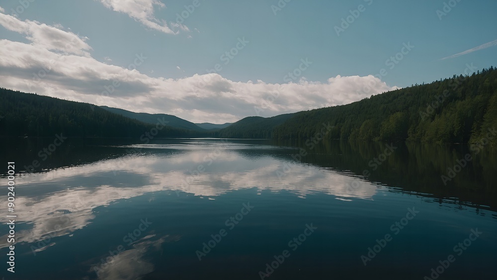 The lake’s serene waters showcasing the gentle light of a fall afternoon The lake’s serene waters showcasing the gentle light of a fall afternoon