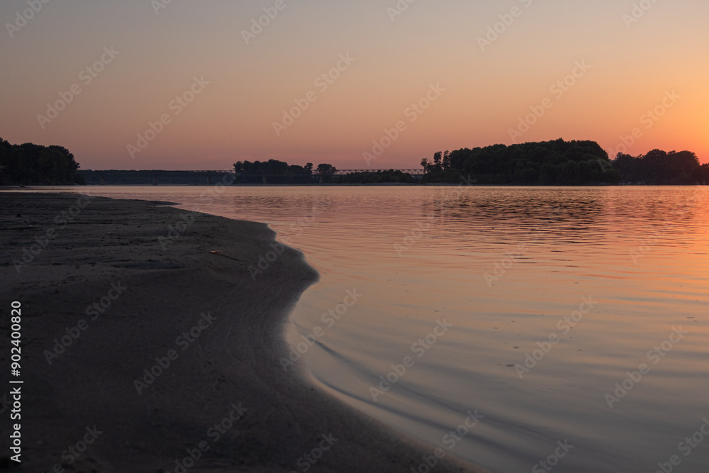 Po river sunset beach reflection water characteristic
