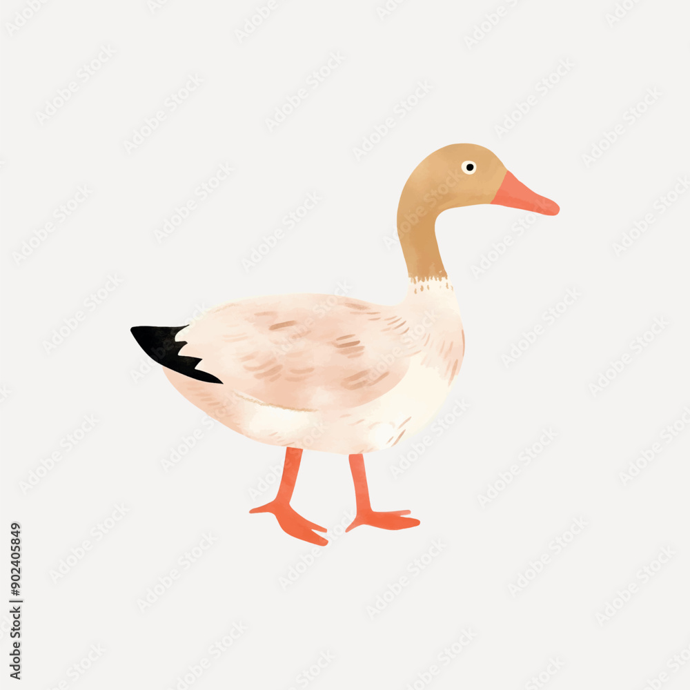 Illustrated duck with orange beak Illustrated duck with orange beak