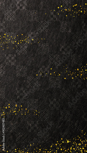 黒い和柄 和紙の背景