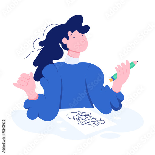 Character based flat illustration of relaxing therapy 