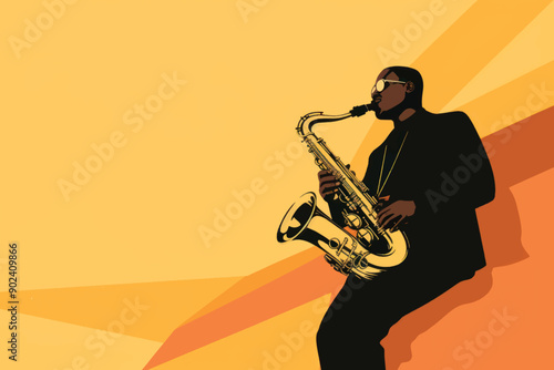 Jazz saxophonist playing music