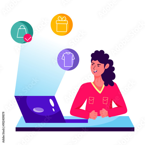 A product selection illustration in flat style 