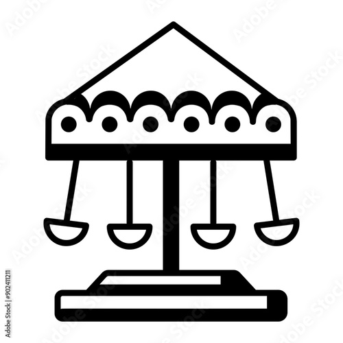 A carousel icon designed in linear style 