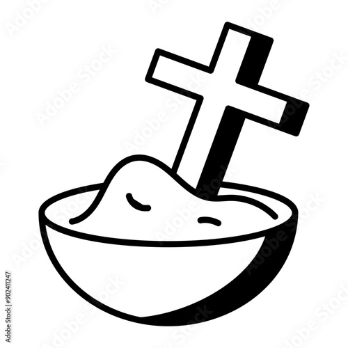 An ash wednesday outline style icon