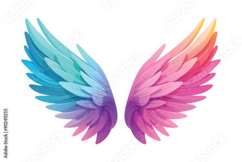 Colorful angel wings illustration