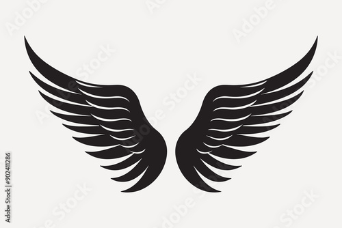 Black wings tattoo design