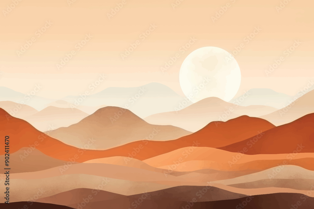 Abstract desert landscape illustration Abstract desert landscape illustration