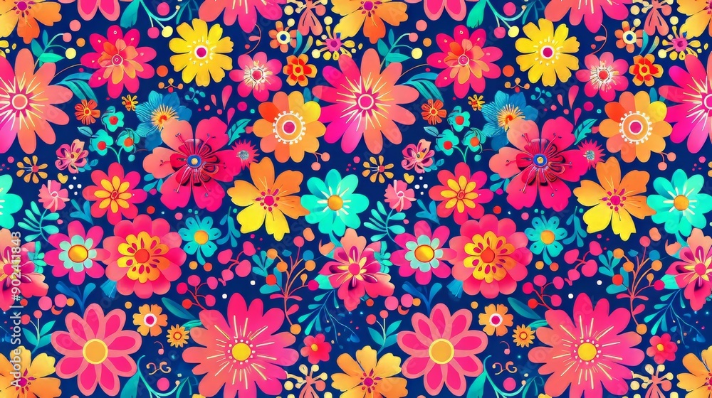 Endless blooming floral tapestry for joyful design projects Endless blooming floral tapestry for joyful design projects