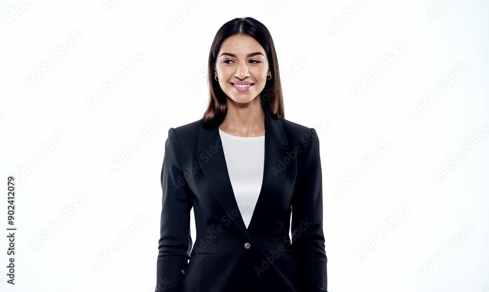 Portrait of a beautiful young businesswoman smiling and looking at camera Portrait of a beautiful young businesswoman smiling and looking at camera