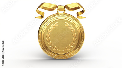 gold medal mock-up isolated...