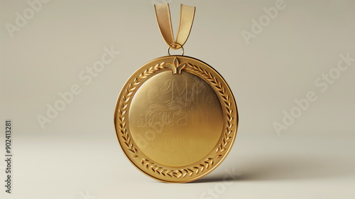 gold medal mock-up isolated...