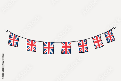 Union Jack flag bunting decoration