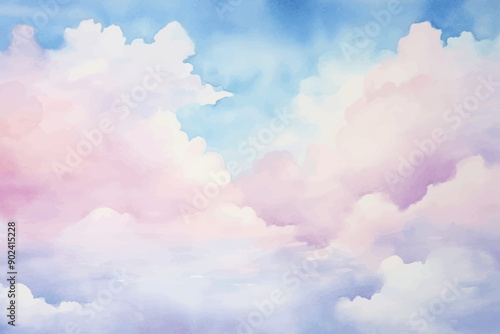 Dreamy pastel cloudscape painting