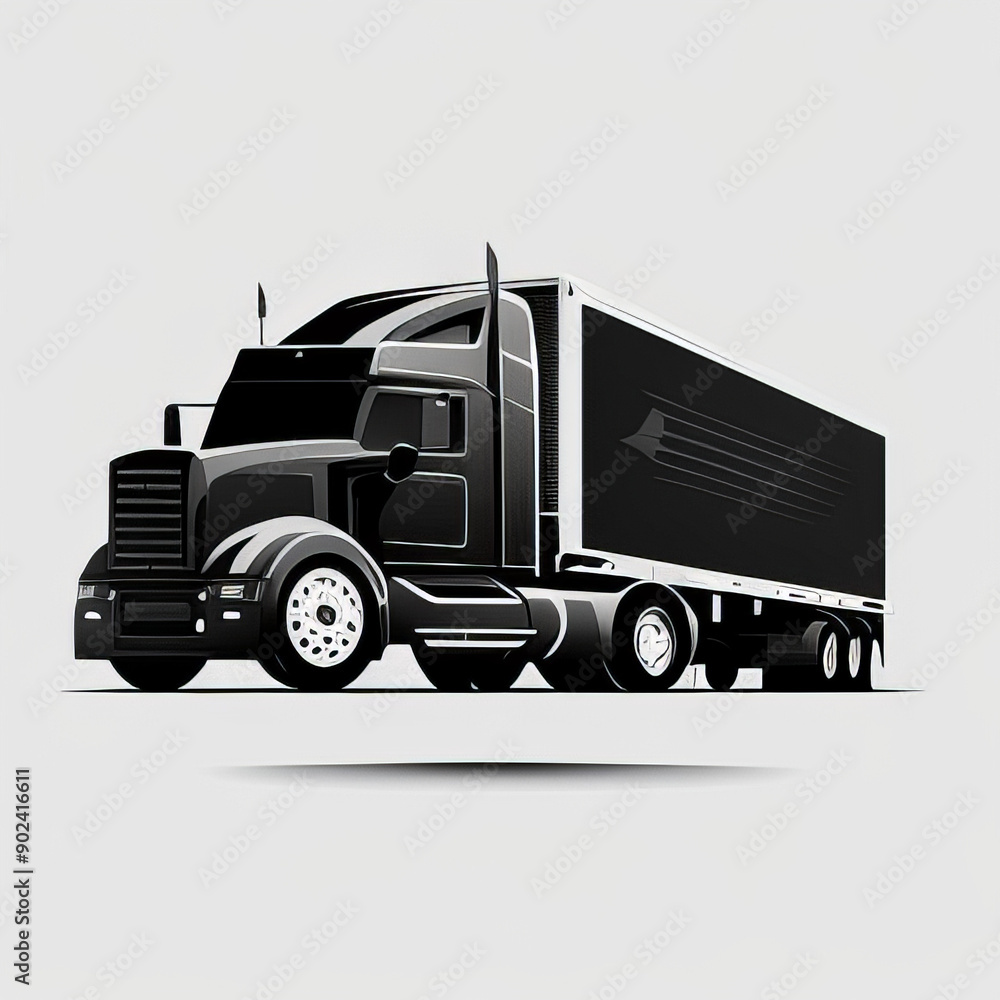 flat, minimalist vector graphic in black , a truck , logo style , clear background flat, minimalist vector graphic in black , a truck , logo style , clear background