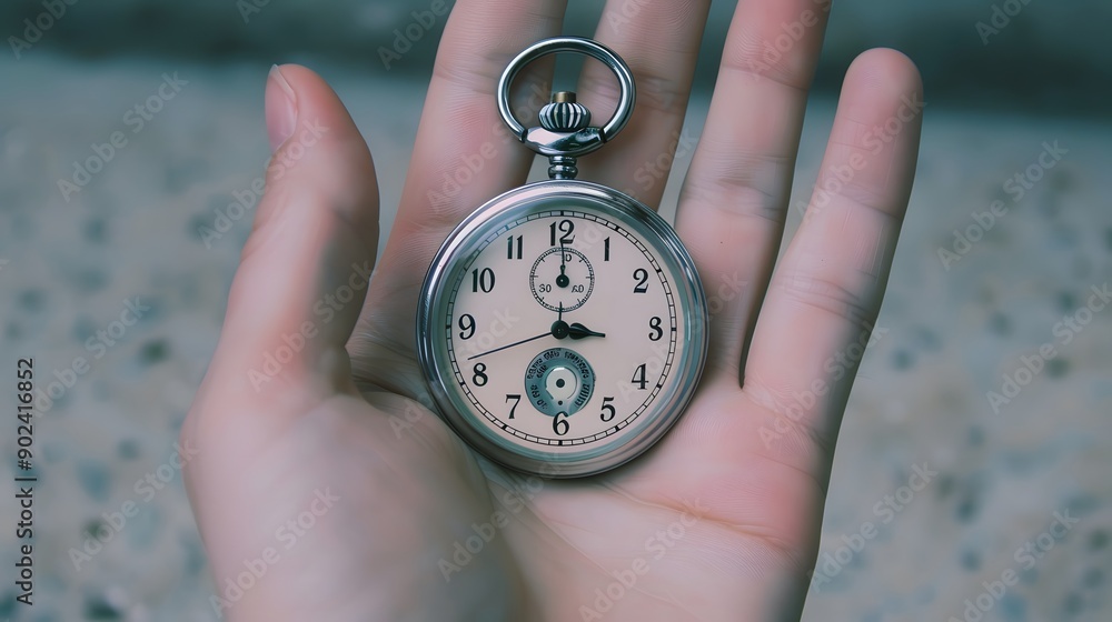 Hand Holding a Stopwatch: A hand holding a stopwatch, ready to start timing an event.
Hand Holding a Stopwatch: A hand holding a stopwatch, ready to start timing an event.