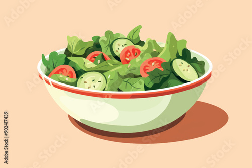 Fresh healthy vegetable salad bowl