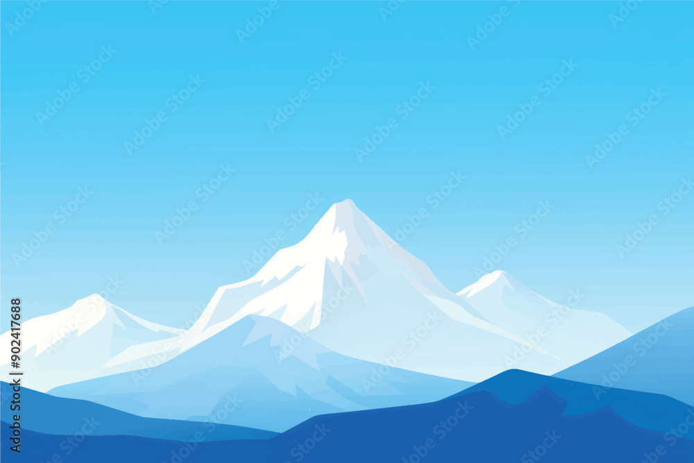 Fototapeta premium Serene snowy mountain landscape