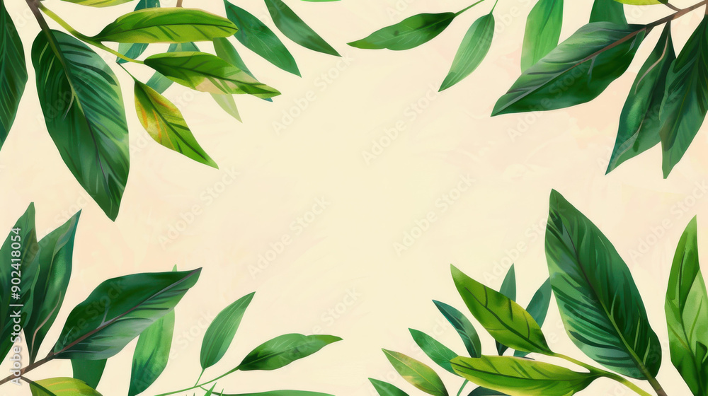 Vibrant watercolor frame featuring flowers, leaves, and grass in a sketched style for a fresh, modern look. Vibrant watercolor frame featuring flowers, leaves, and grass in a sketched style for a fresh, modern look.