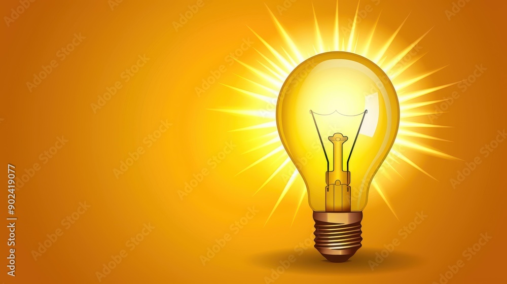 A glowing bulb symbolizes bright ideas, representing innovation and creativity in a vibrant digital illustration. A glowing bulb symbolizes bright ideas, representing innovation and creativity in a vibrant digital illustration.