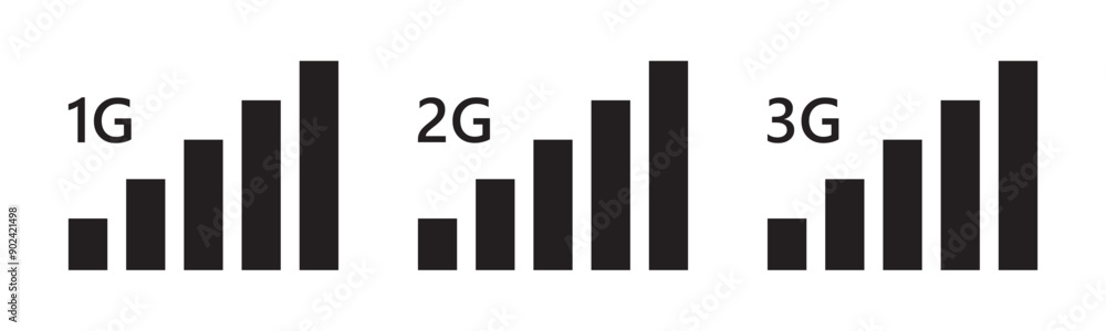 mobile network signal icon set mobile network signal icon set