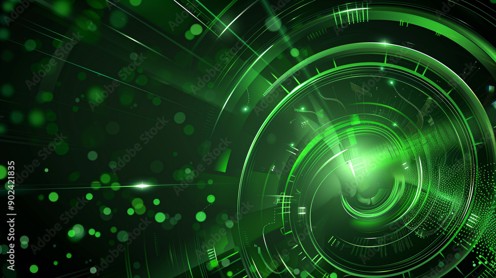 Futuristic Green Technology Background with Circular Digital Elements
Futuristic Green Technology Background with Circular Digital Elements