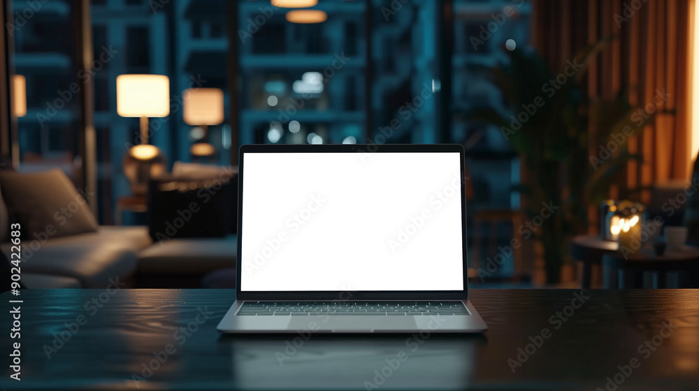 Laptop mockup on the table Laptop mockup on the table