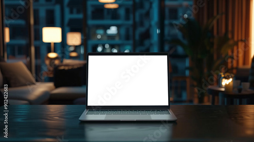 Wallpaper Mural Laptop mockup on the table Torontodigital.ca