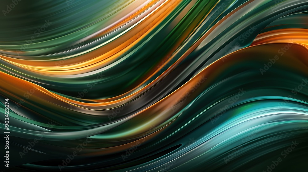 Vibrant Abstract Background with Colorful Green, Blue, and Orange Wavy Lines on Dark Canvas - High Resolution and Sharp Detail Ideal for Design and Banner Templates Vibrant Abstract Background with Colorful Green, Blue, and Orange Wavy Lines on Dark Canvas - High Resolution and Sharp Detail Ideal for Design and Banner Templates