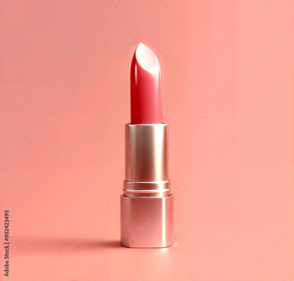 Red lipstick on pink background Minimal beauty concept
Red lipstick on pink background Minimal beauty concept