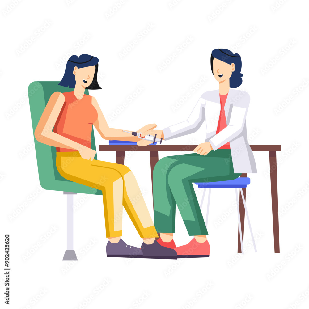 A character based illustration of blood test
A character based illustration of blood test