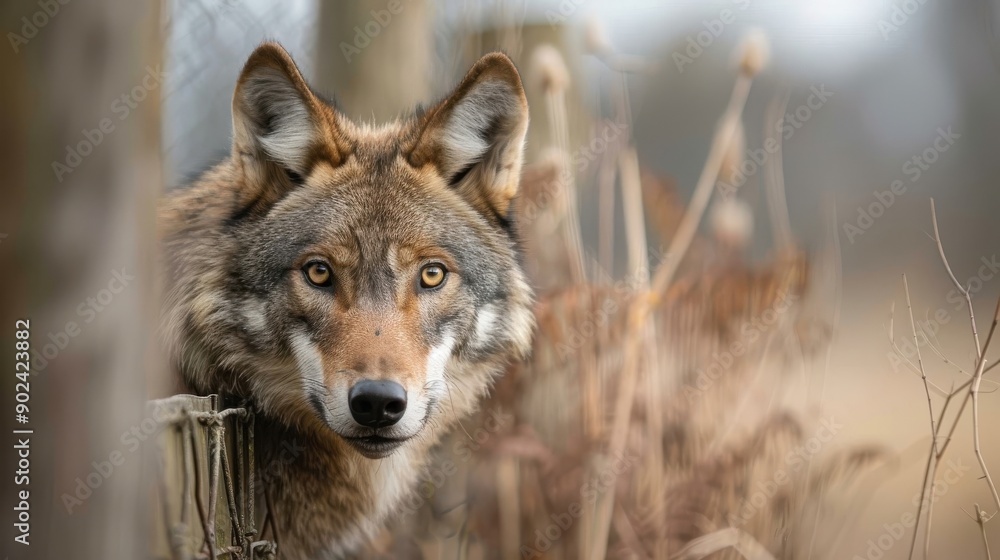 A lone wolf paces restlessly in a cage, yearning for freedom. A lone wolf paces restlessly in a cage, yearning for freedom.