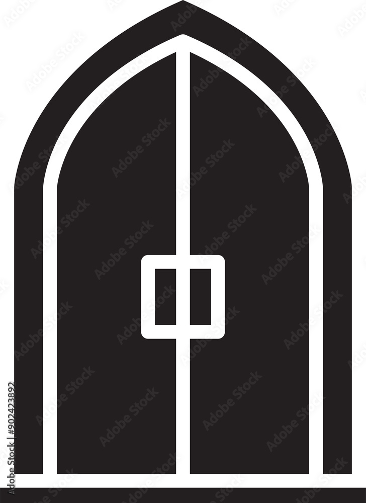 Obraz premium Arch Window Glyph Icon