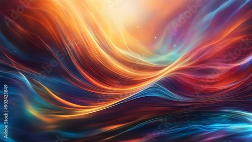 Wallpaper Mural A colorful, abstract painting of a wave with a bright orange and blue hue Torontodigital.ca