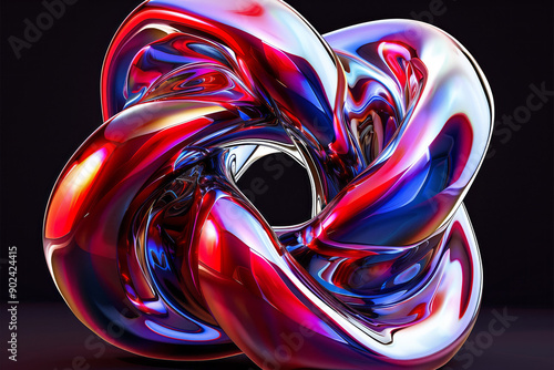 Innovaitive 3d graphic element in multicolor crome effect