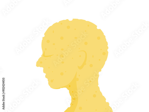 Silhouette of a sponge person in empathetic people concept.