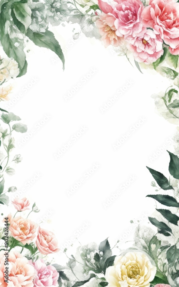 Fototapeta premium flores silvestres en acuarela sobre fondo blanco