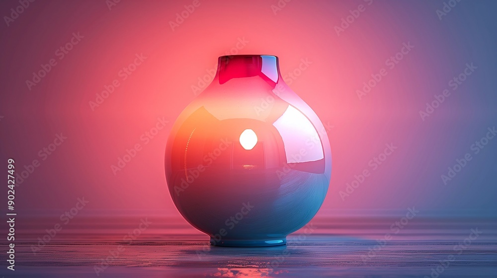 Empty ceramic vase of round shape with glossy surface Empty ceramic vase of round shape with glossy surface