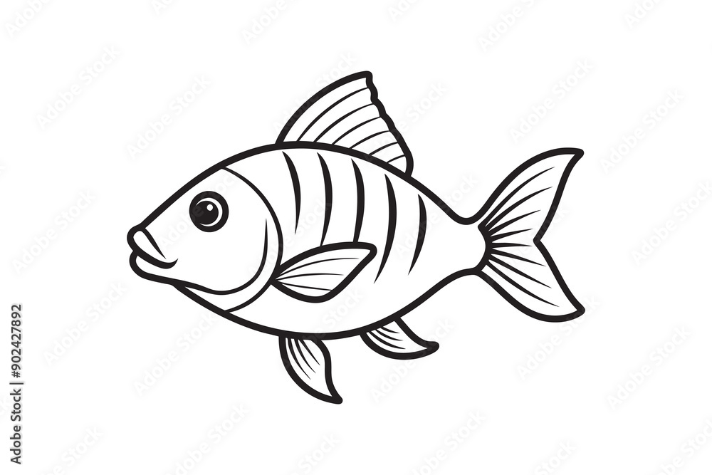 Fish line art vector illustration-3 Fish line art vector illustration-3