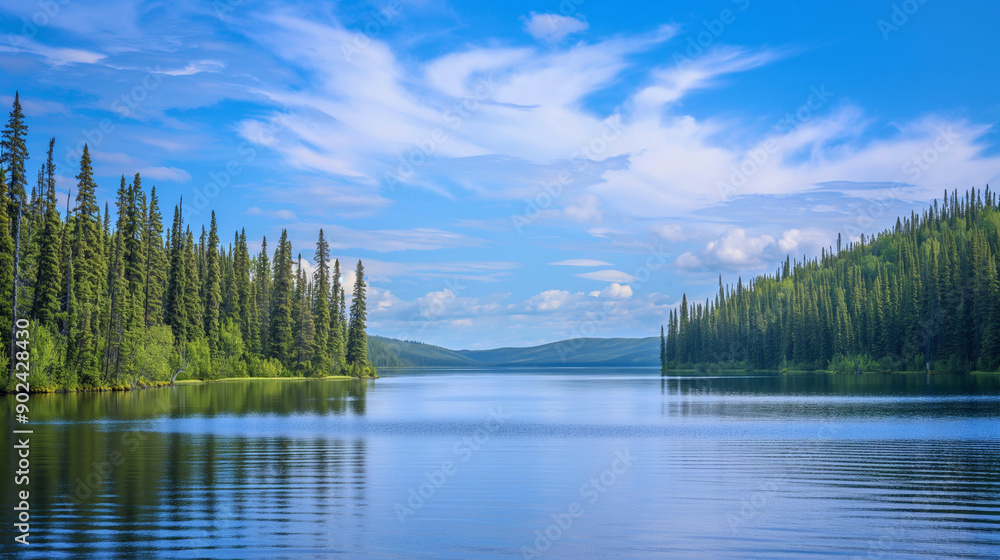 lake in the mountains and blue sky lake in the mountains and blue sky