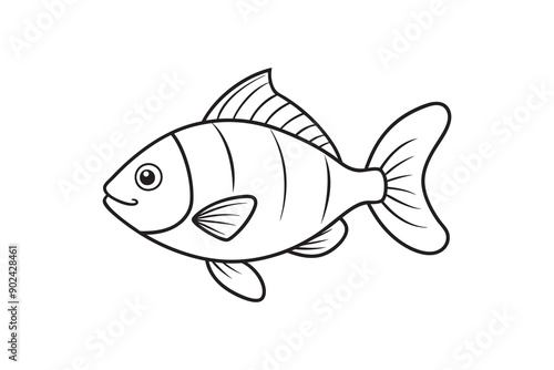 Fish line art vector illustration-1