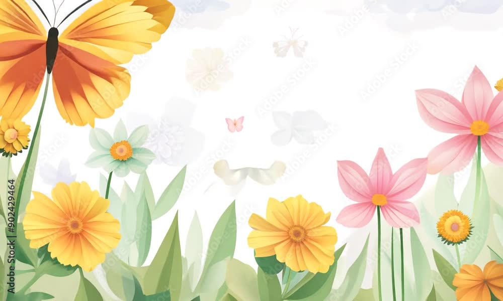 Butterfly Bliss: A Watercolor Meadow Symphony Butterfly Bliss: A Watercolor Meadow Symphony
