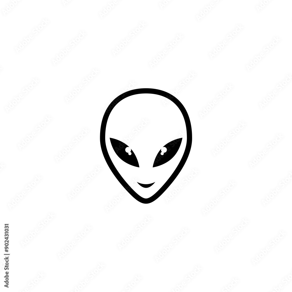 Extraterrestrial alien head icon isolated on white background Extraterrestrial alien head icon isolated on white background
